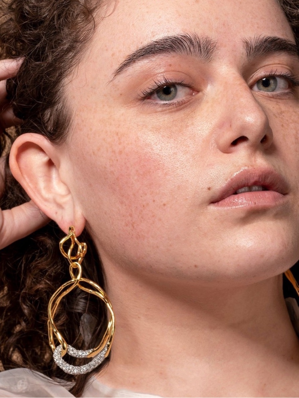 Alexis Bittar Solanales Twisted Drop Hoop Earrings